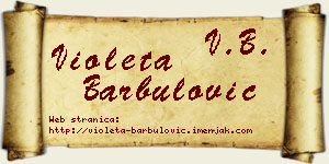 Violeta Barbulović vizit kartica